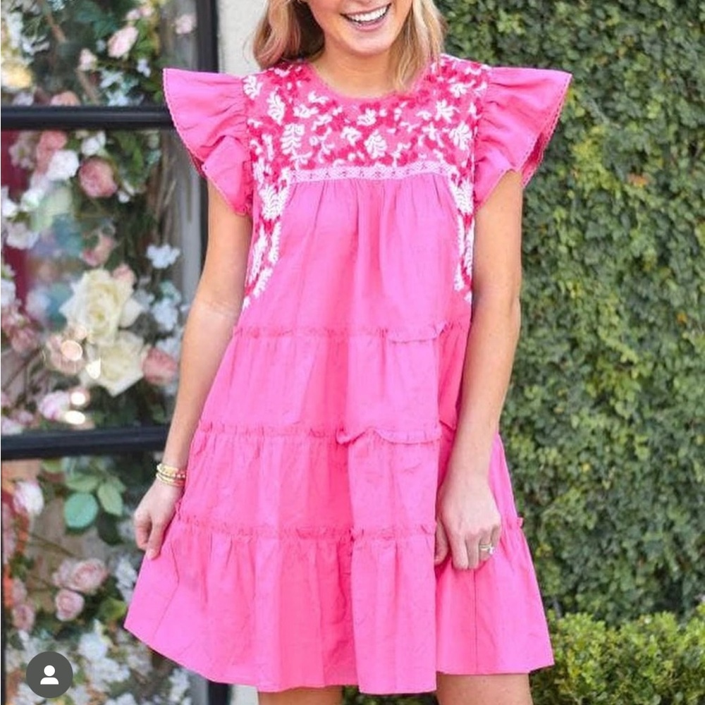 Pink J Marie Embroidered Dress